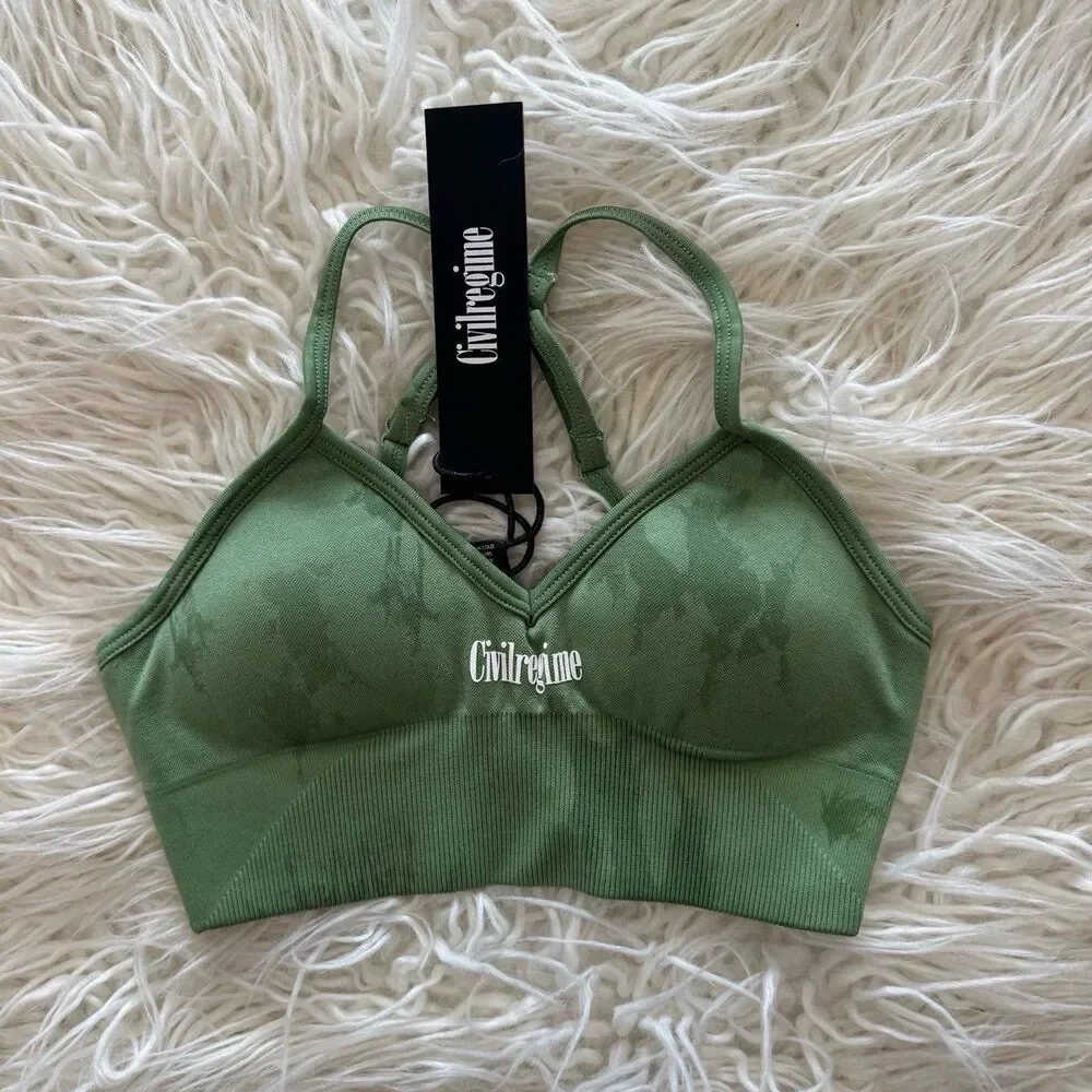 Civil Regime Kelly Seamless Sports Bra Reaper Wash Watercrest Size XS
